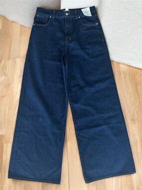 Madewell Dark Blue Wide-Leg High-Rise Jeans